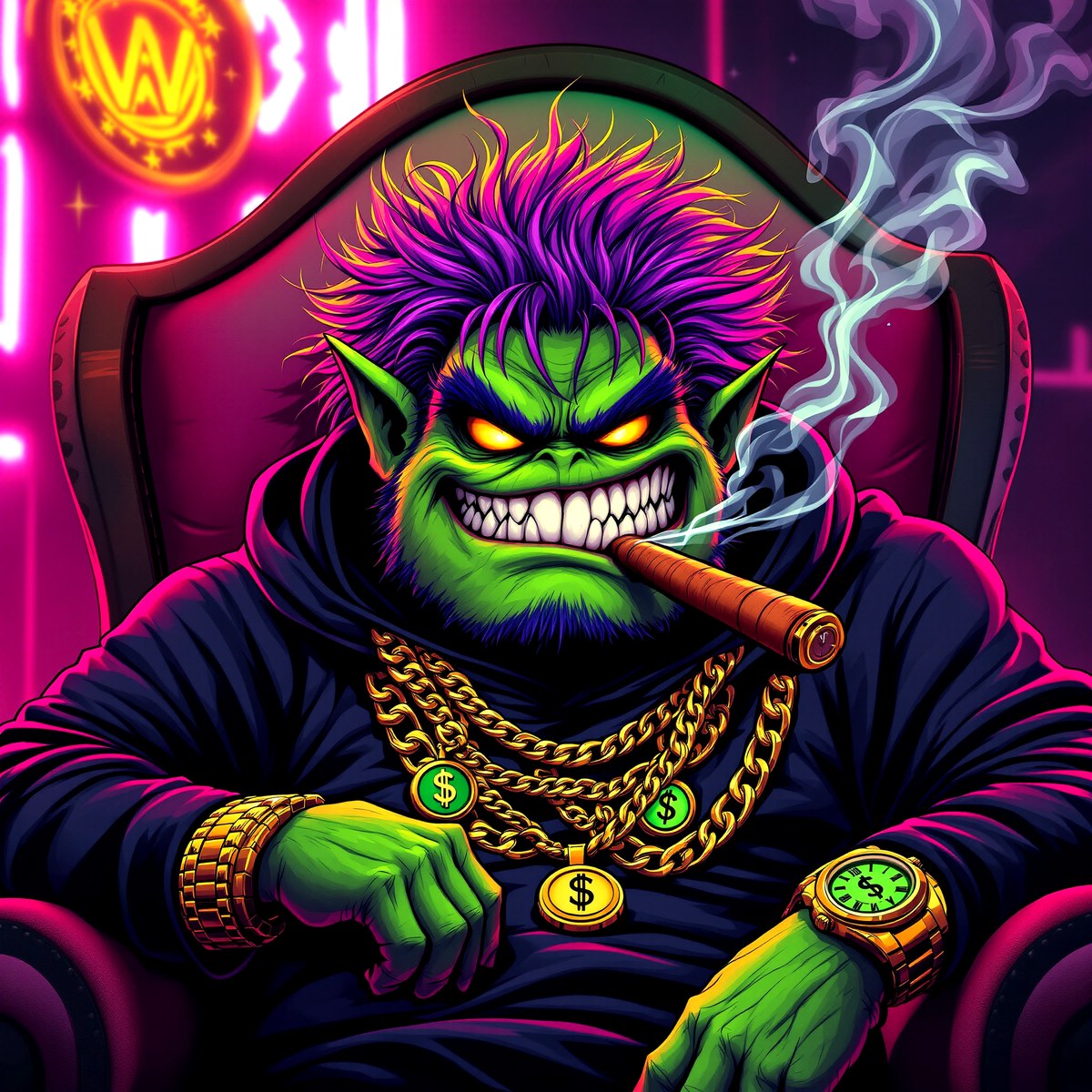 Troll smoking cigar